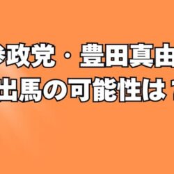 参政党・豊田真由子は次の衆院選に出馬する？