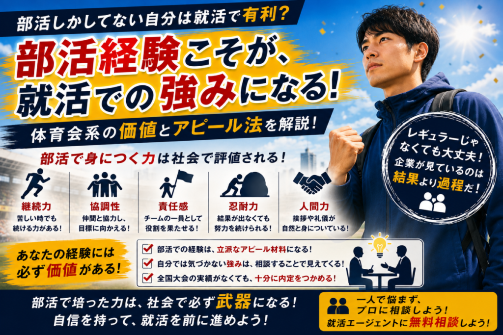 部活しかしてない自分は就活で有利？体育会系の価値とアピール法