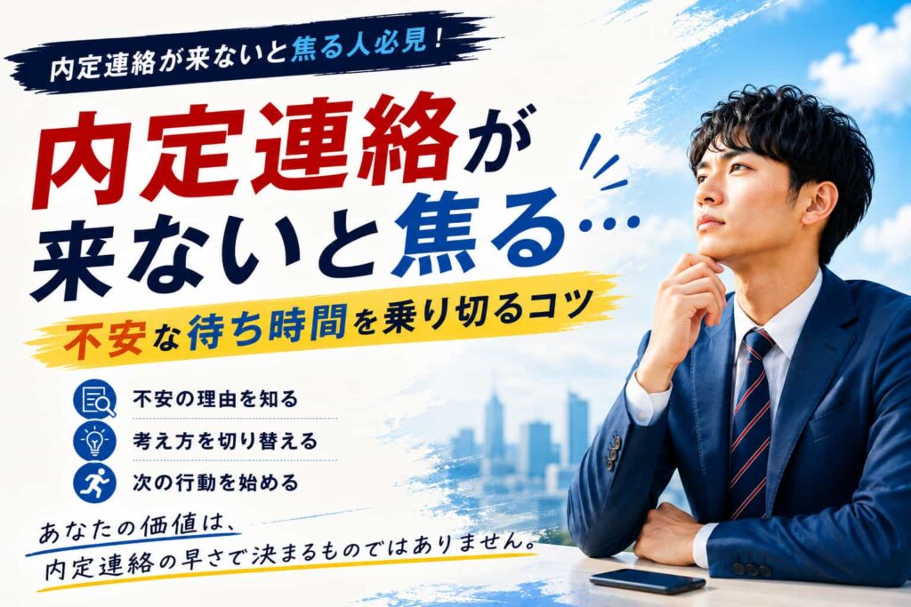 内定連絡が来ないと焦る人必見！不安な待ち時間を乗り切るコツ