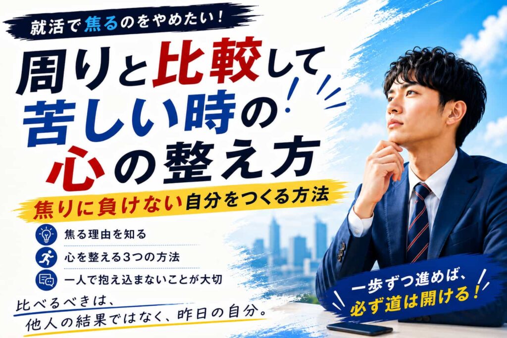 就活で焦るのをやめたい！周りと比較して苦しい時の心の整え方