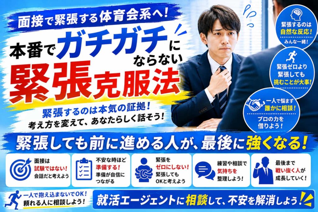面接で緊張する体育会系へ！本番でガチガチにならない緊張克服法