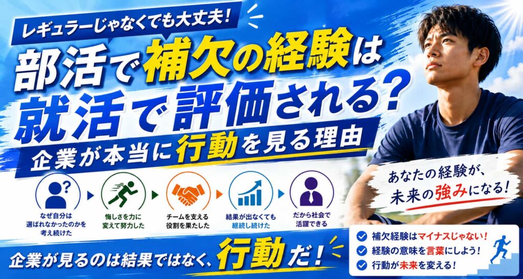 部活で補欠の経験は就活で評価される？企業が本当に行動を見る理由
