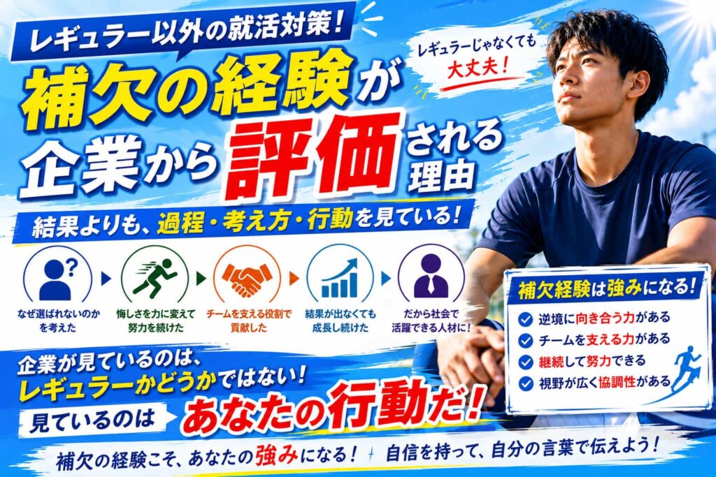 レギュラー以外の就活対策！補欠の経験が企業から評価される理由
