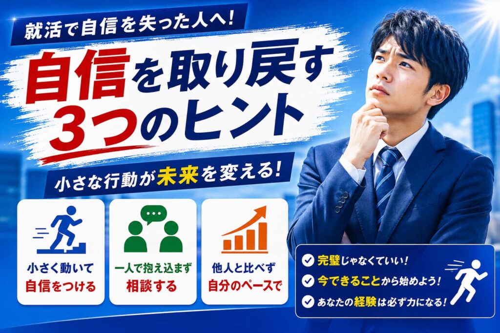 就活で自信がなくなった時の対処法！真面目な人が自分を責める原因