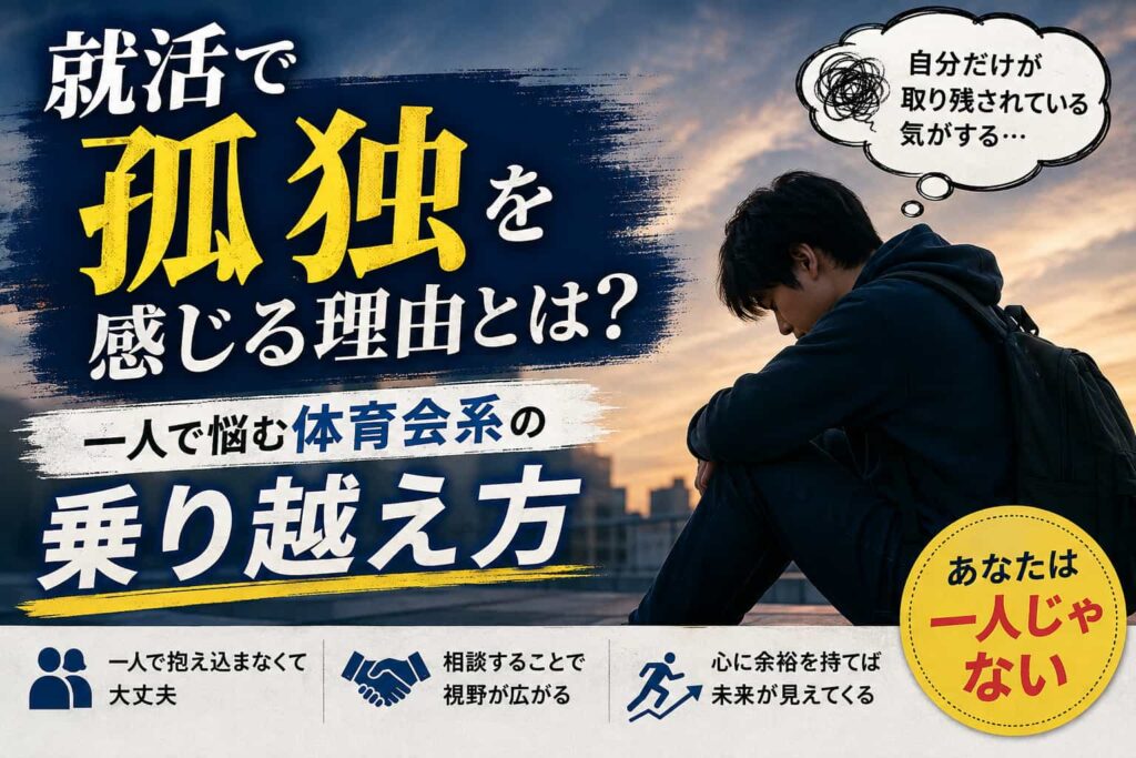 就活で孤独を感じる理由とは？一人で悩む体育会系の乗り越え方