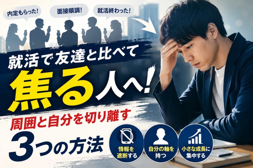 就活で友達と比べて焦る人へ！周囲と自分を切り離す3つの方法