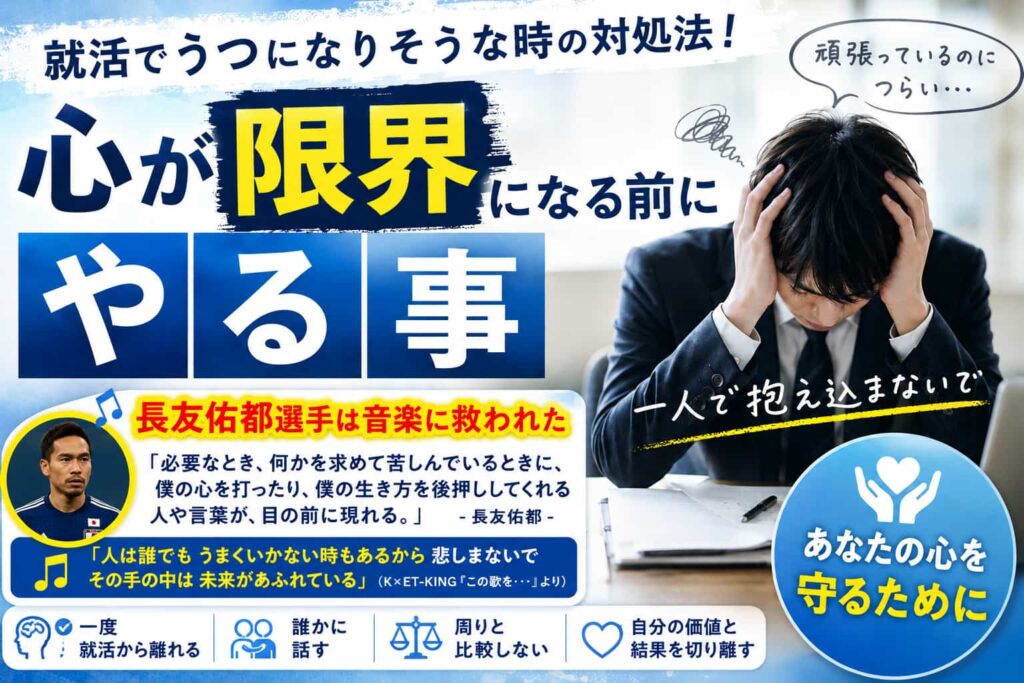 就活でうつになりそうな時の対処法！心が限界になる前にやる事