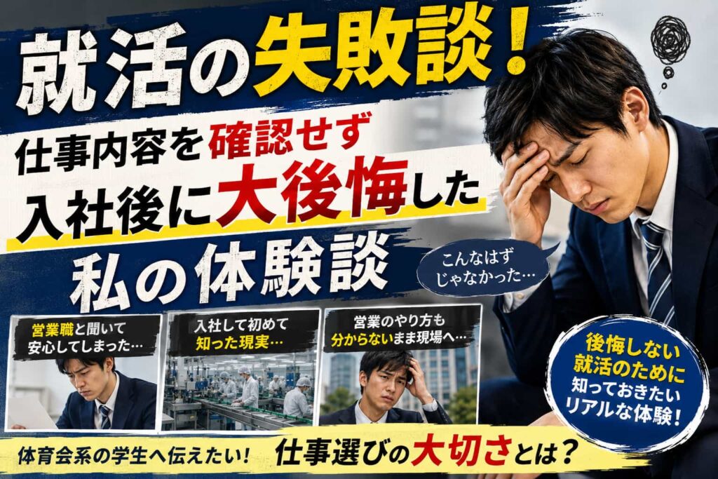 就活の失敗談！仕事内容を確認せず入社後に大後悔した私の体験談