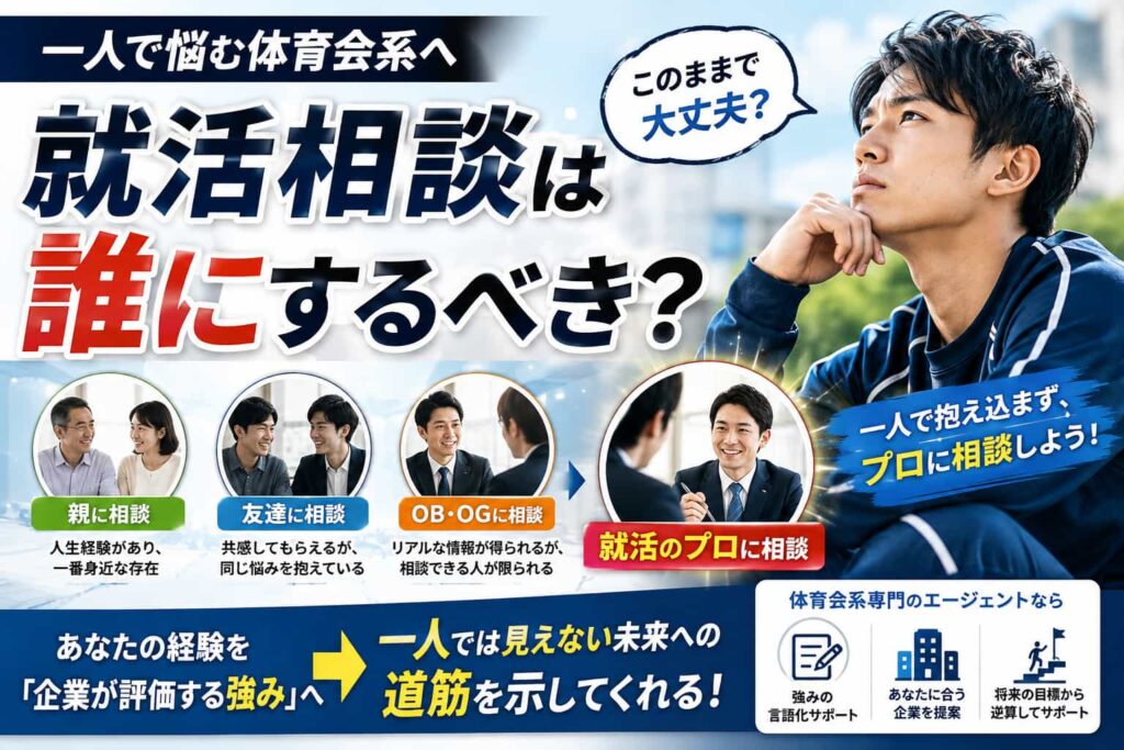 就活相談は誰にするべき？一人で悩む体育会系におすすめの相手