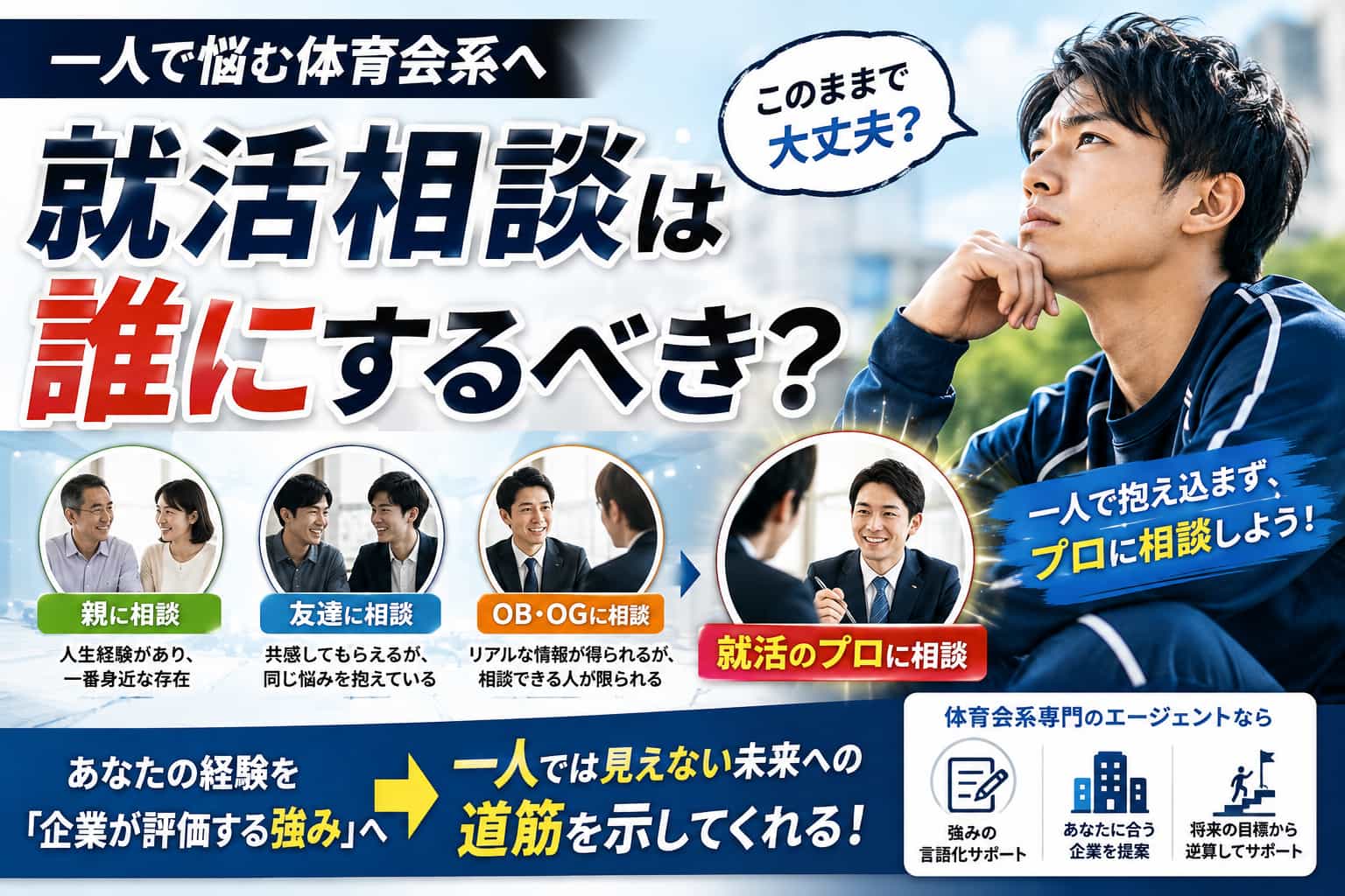 就活相談は誰にするべき？一人で悩む体育会系におすすめの相手